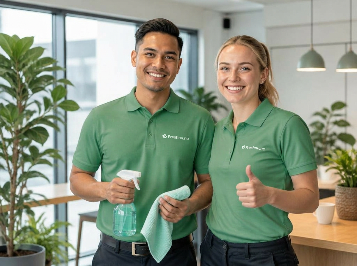 Glade renholdere i uniform